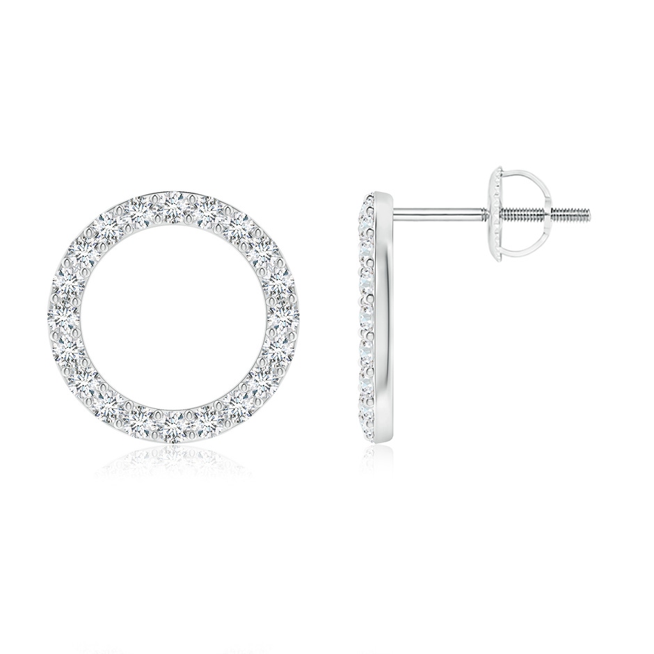 1.65mm FGVS Lab-Grown Diamond Open Circle Stud Earrings in White Gold 