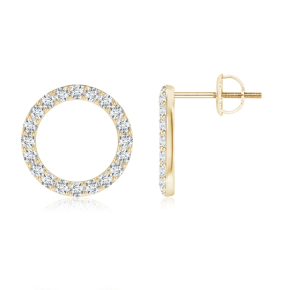 1.65mm FGVS Lab-Grown Diamond Open Circle Stud Earrings in Yellow Gold 