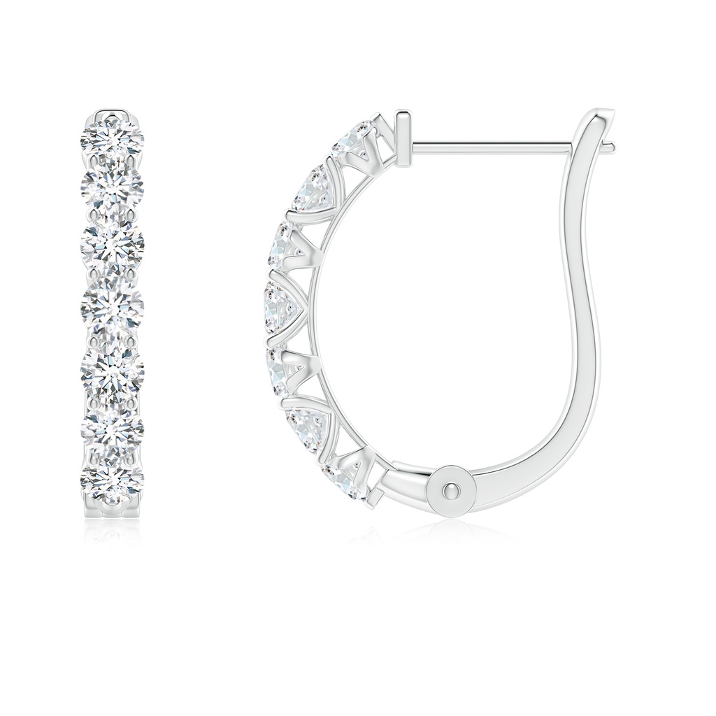 2.5mm FGVS Prong-Set Lab-Grown Diamond Huggie Hoop Earrings in White Gold