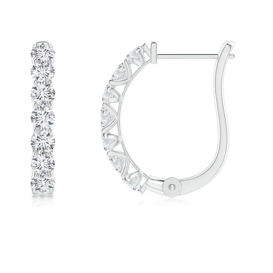 2.5mm FGVS Prong-Set Lab-Grown Diamond Huggie Hoop Earrings in White Gold 