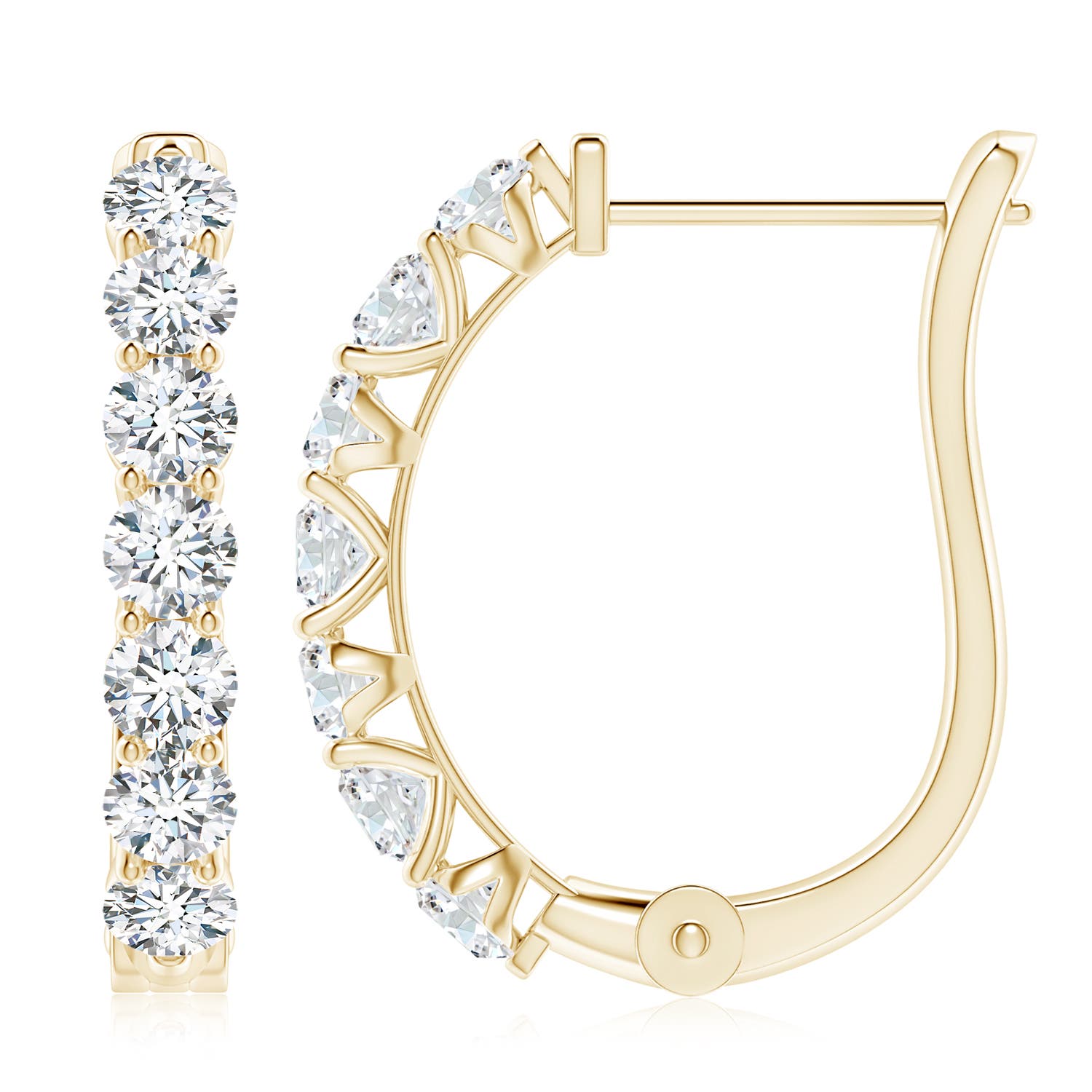 3.4mm FGVS Prong-Set Lab-Grown Diamond Huggie Hoop Earrings in 18CT Yellow Gold