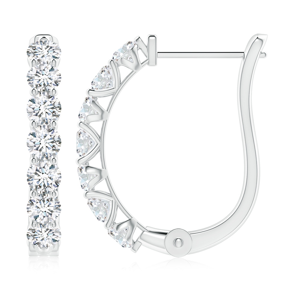 3.4mm FGVS Prong-Set Lab-Grown Diamond Huggie Hoop Earrings in White Gold 