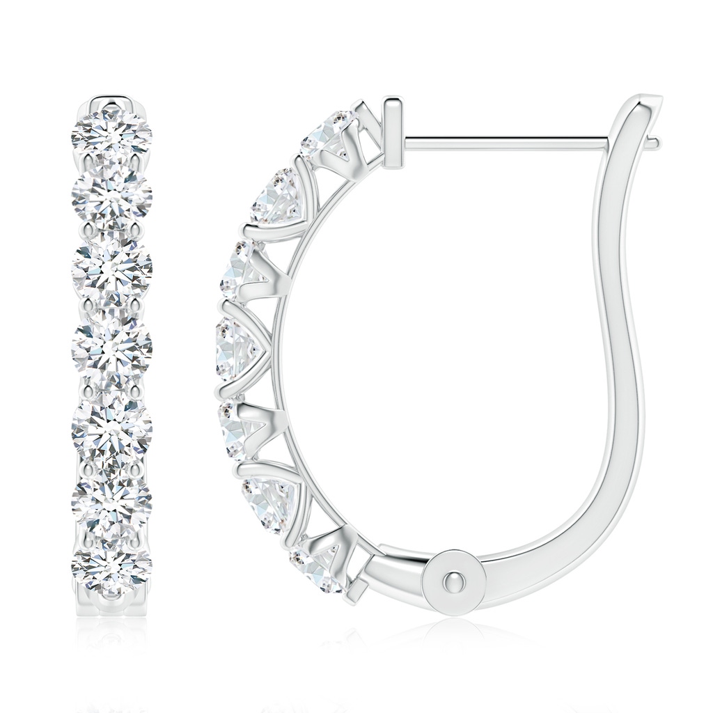 3mm FGVS Prong-Set Lab-Grown Diamond Huggie Hoop Earrings in 18K White Gold