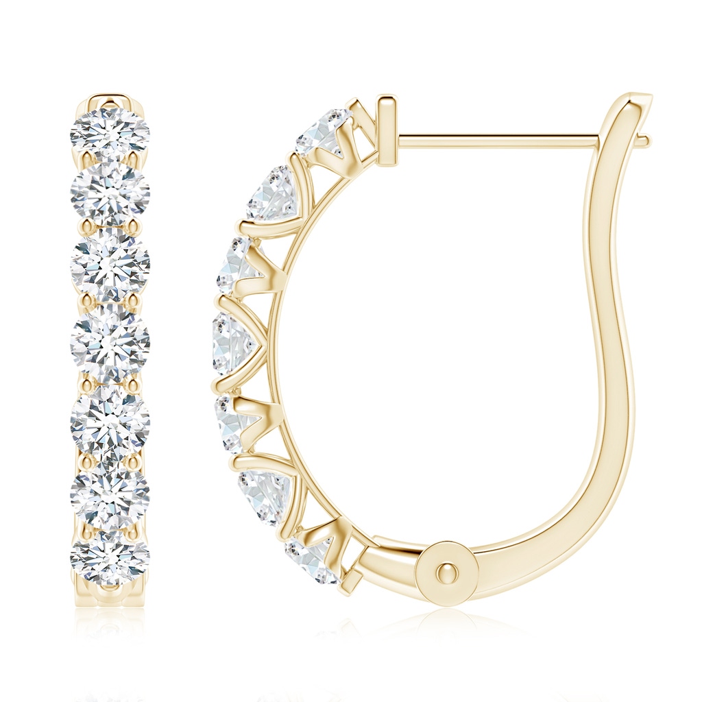 3mm FGVS Prong-Set Lab-Grown Diamond Huggie Hoop Earrings in 18K Yellow Gold