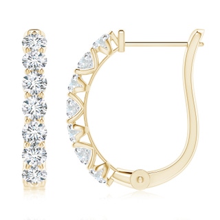 3mm FGVS Lab-Grown Diamond Huggie Hoop Earrings in 18K Yellow Gold