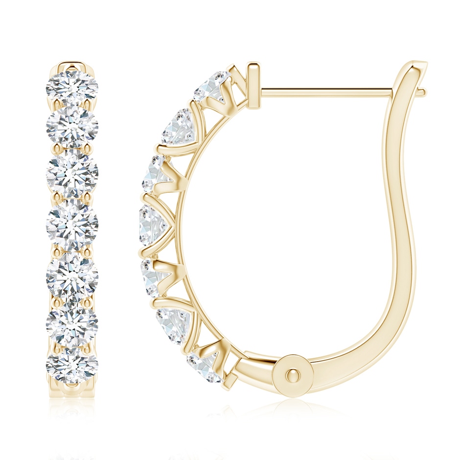 3mm FGVS Lab-Grown Diamond Huggie Hoop Earrings in 18K Yellow Gold 