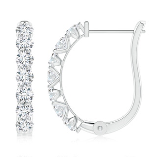 3mm FGVS Lab-Grown Diamond Huggie Hoop Earrings in White Gold