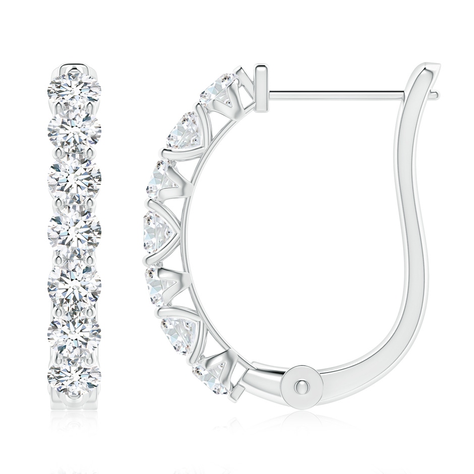 3mm FGVS Prong-Set Lab-Grown Diamond Huggie Hoop Earrings in White Gold 