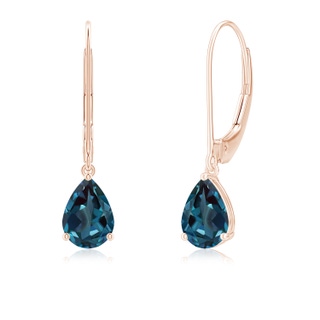 7x5mm Labgrown Solitaire Pear-Shaped Lab-Grown Alexandrite Leverback Earrings in Rose Gold