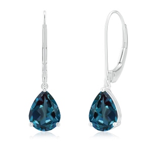 8x6mm Labgrown Solitaire Pear-Shaped Lab-Grown Alexandrite Leverback Earrings in P950 Platinum