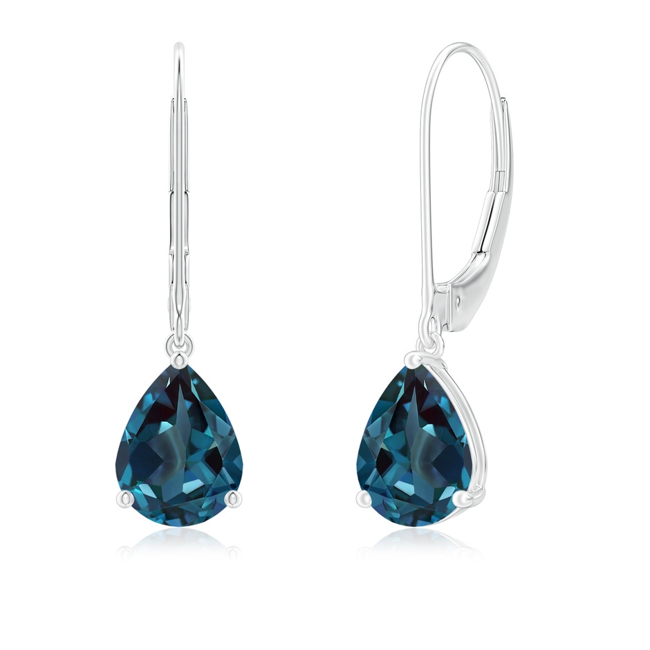 8x6mm Labgrown Solitaire Pear-Shaped Lab-Grown Alexandrite Leverback Earrings in P950 Platinum 