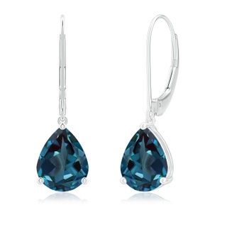 9x7mm Labgrown Solitaire Pear-Shaped Lab-Grown Alexandrite Leverback Earrings in P950 Platinum