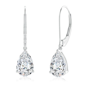 9x5.5mm FGVS Lab-Grown Solitaire Pear-Shaped Diamond Leverback Earrings in P950 Platinum