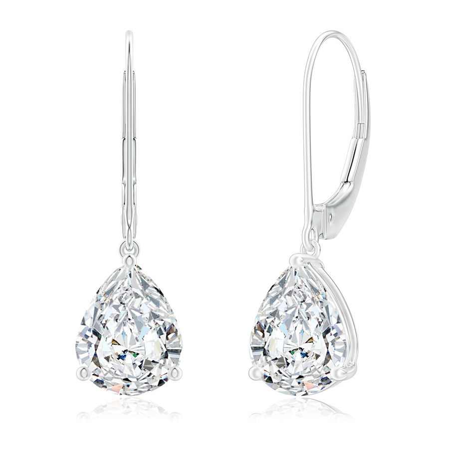 9x6mm FGVS Lab-Grown Solitaire Pear-Shaped Diamond Leverback Earrings in 9K White Gold 