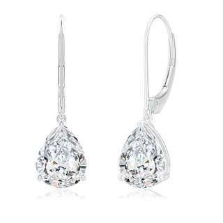 9x6mm FGVS Lab-Grown Solitaire Pear-Shaped Diamond Leverback Earrings in P950 Platinum