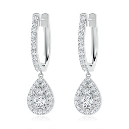 Drop Platinum Lab Grown Diamond Earrings