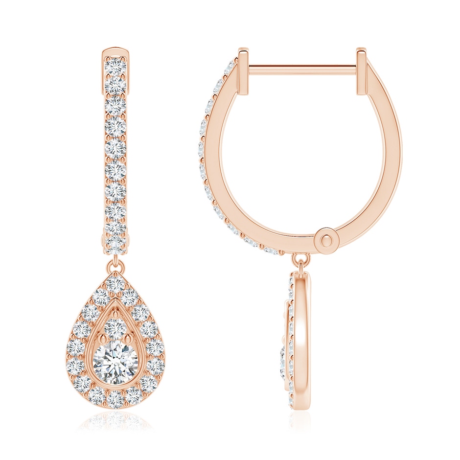 3mm FGVS Lab-Grown Diamond Teardrop Hoop Earrings in Rose Gold side 199