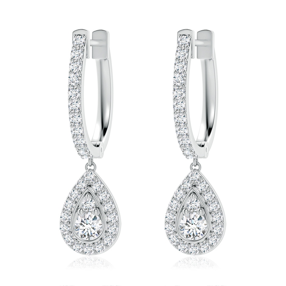 3mm FGVS Lab-Grown Diamond Teardrop Hoop Earrings in White Gold 