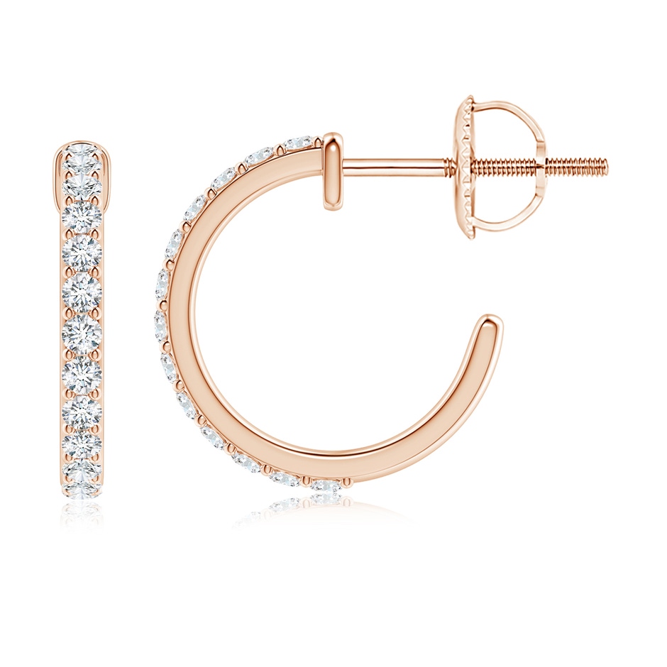 1.65mm FGVS Lab-Grown Prong-Set Round Diamond Hoop Earrings in Rose Gold side 199