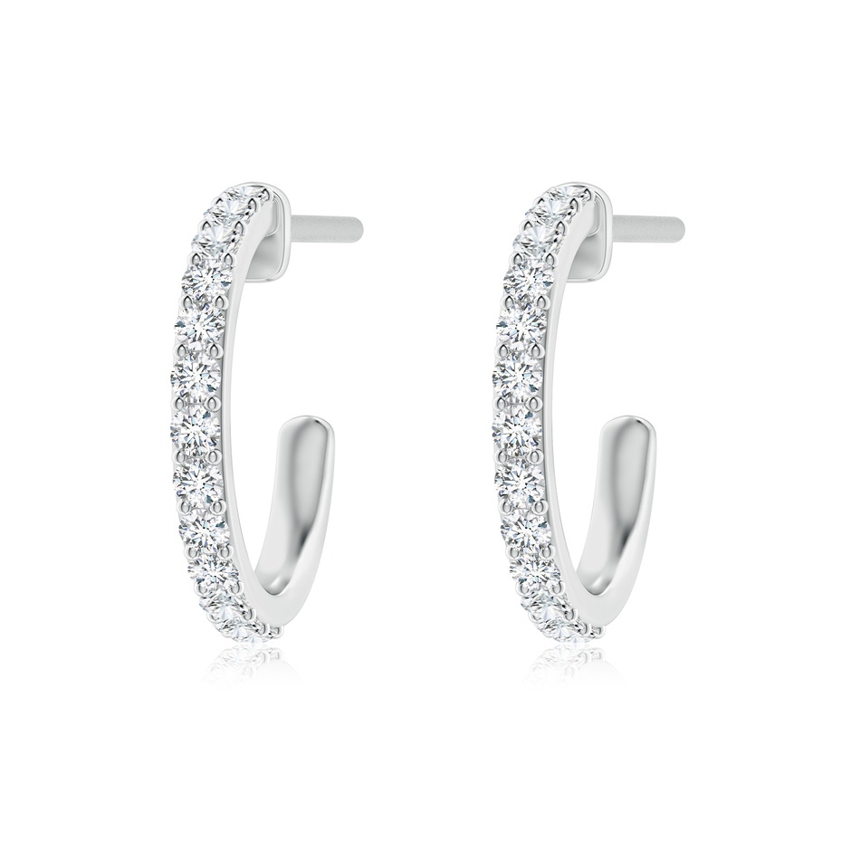 1.65mm FGVS Lab-Grown Prong-Set Round Diamond Hoop Earrings in White Gold 