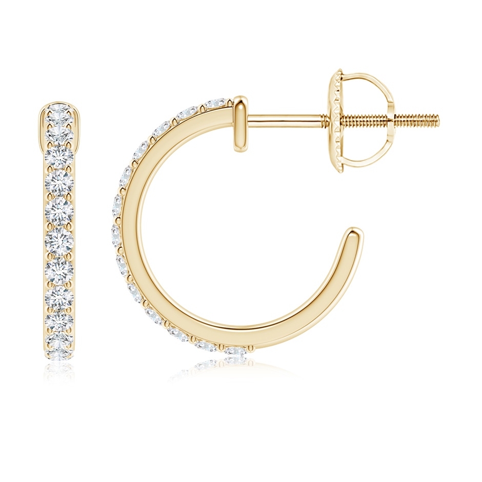 1.65mm FGVS Lab-Grown Prong-Set Round Diamond Hoop Earrings in Yellow Gold side 199