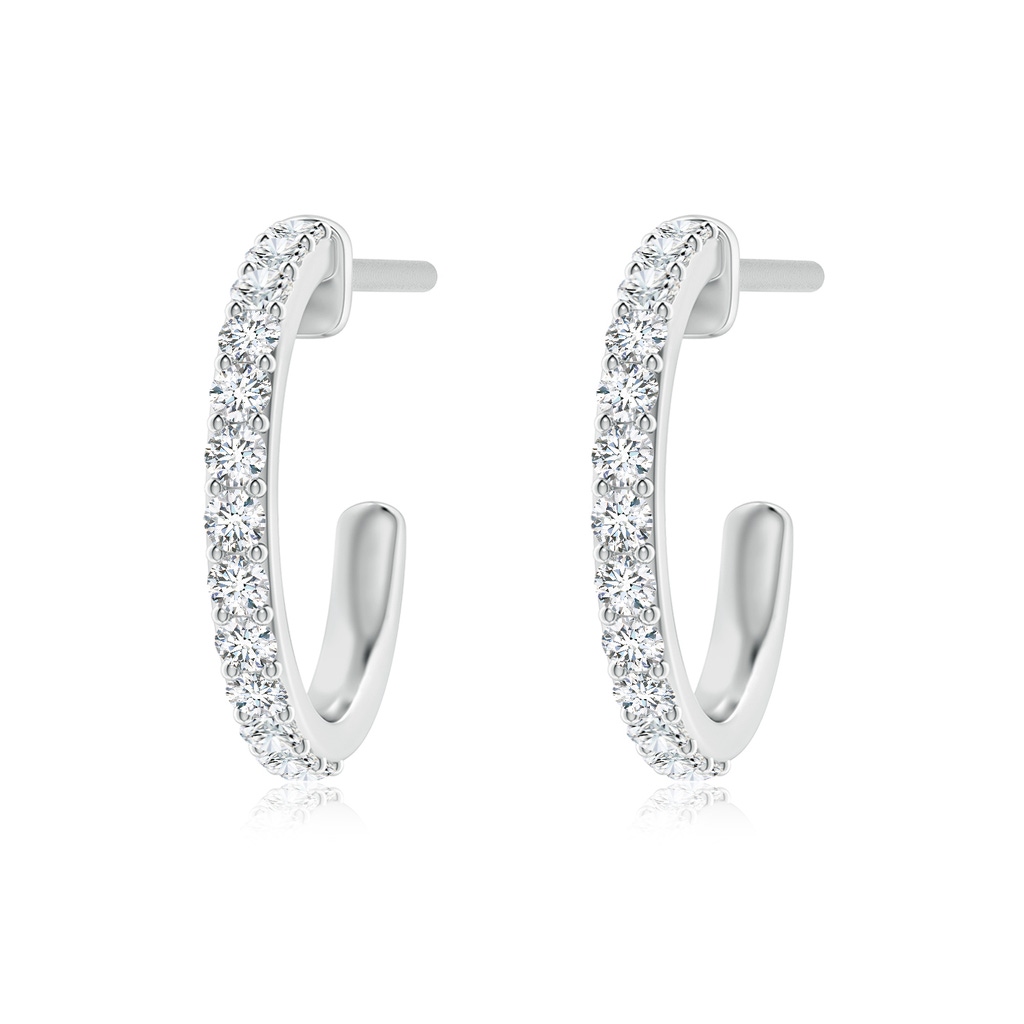 2.1mm FGVS Lab-Grown Prong-Set Round Diamond Hoop Earrings in 18K White Gold