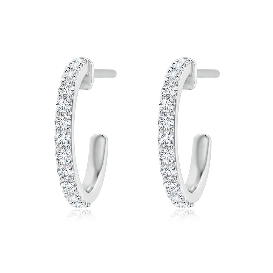 2.1mm FGVS Lab-Grown Prong-Set Round Diamond Hoop Earrings in 18K White Gold 