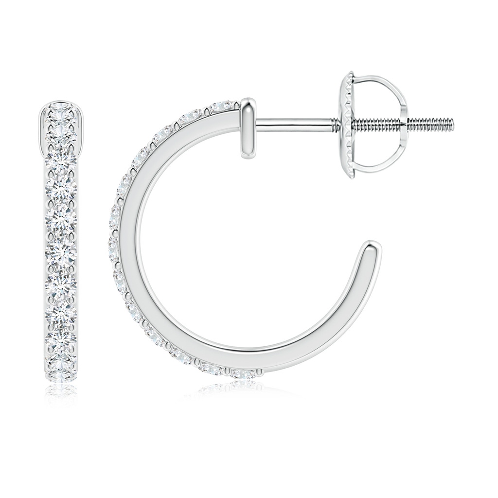 2.1mm FGVS Lab-Grown Prong-Set Round Diamond Hoop Earrings in 18K White Gold - side 199