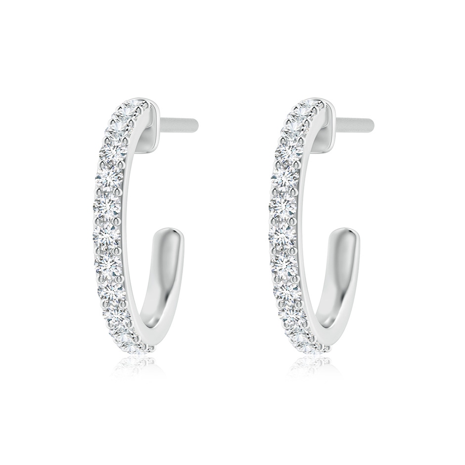 2.1mm FGVS Lab-Grown Prong-Set Round Diamond Hoop Earrings in P950 Platinum 