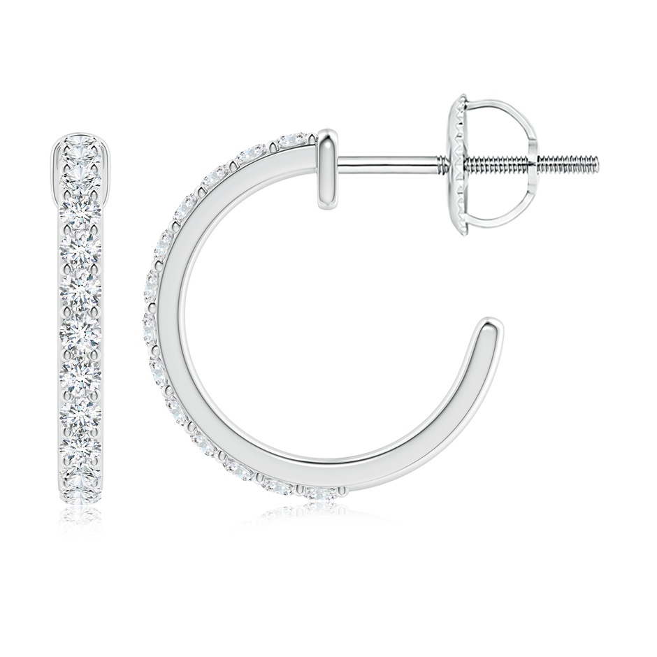2.1mm FGVS Lab-Grown Prong-Set Round Diamond Hoop Earrings in P950 Platinum side 199