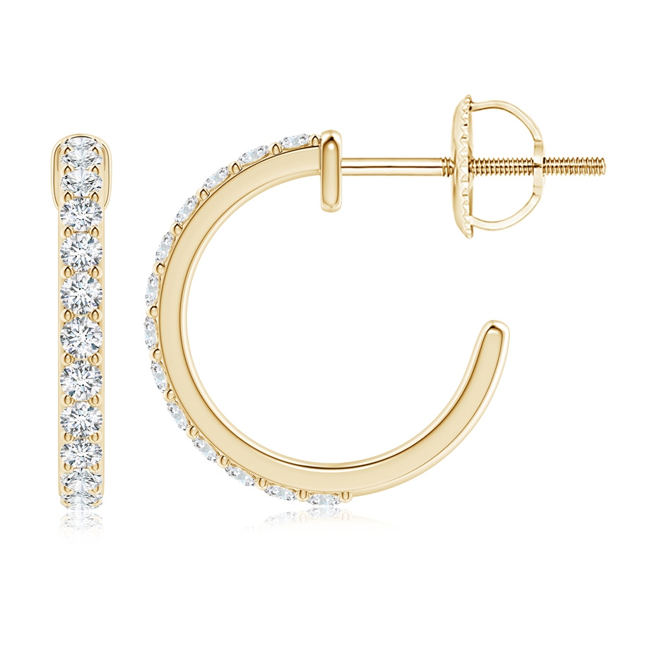 2.1mm FGVS Lab-Grown Prong-Set Round Diamond Hoop Earrings in Yellow Gold side 199