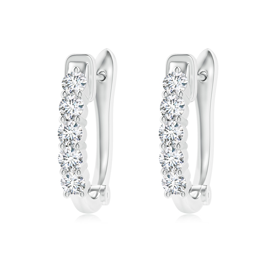 3mm FGVS Lab-Grown Classic Diamond Hinged Hoop Earrings in 18K White Gold 