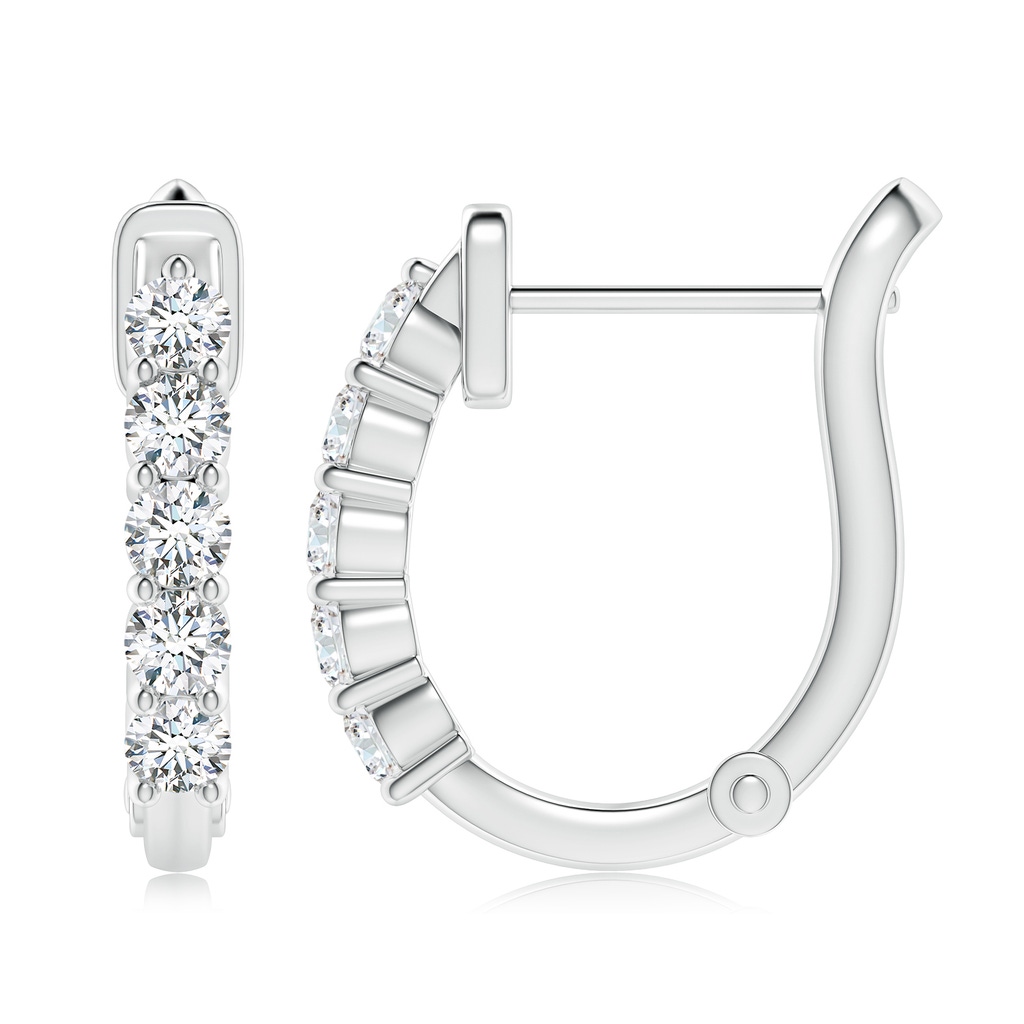 3mm FGVS Lab-Grown Classic Diamond Hinged Hoop Earrings in 18K White Gold - side 199