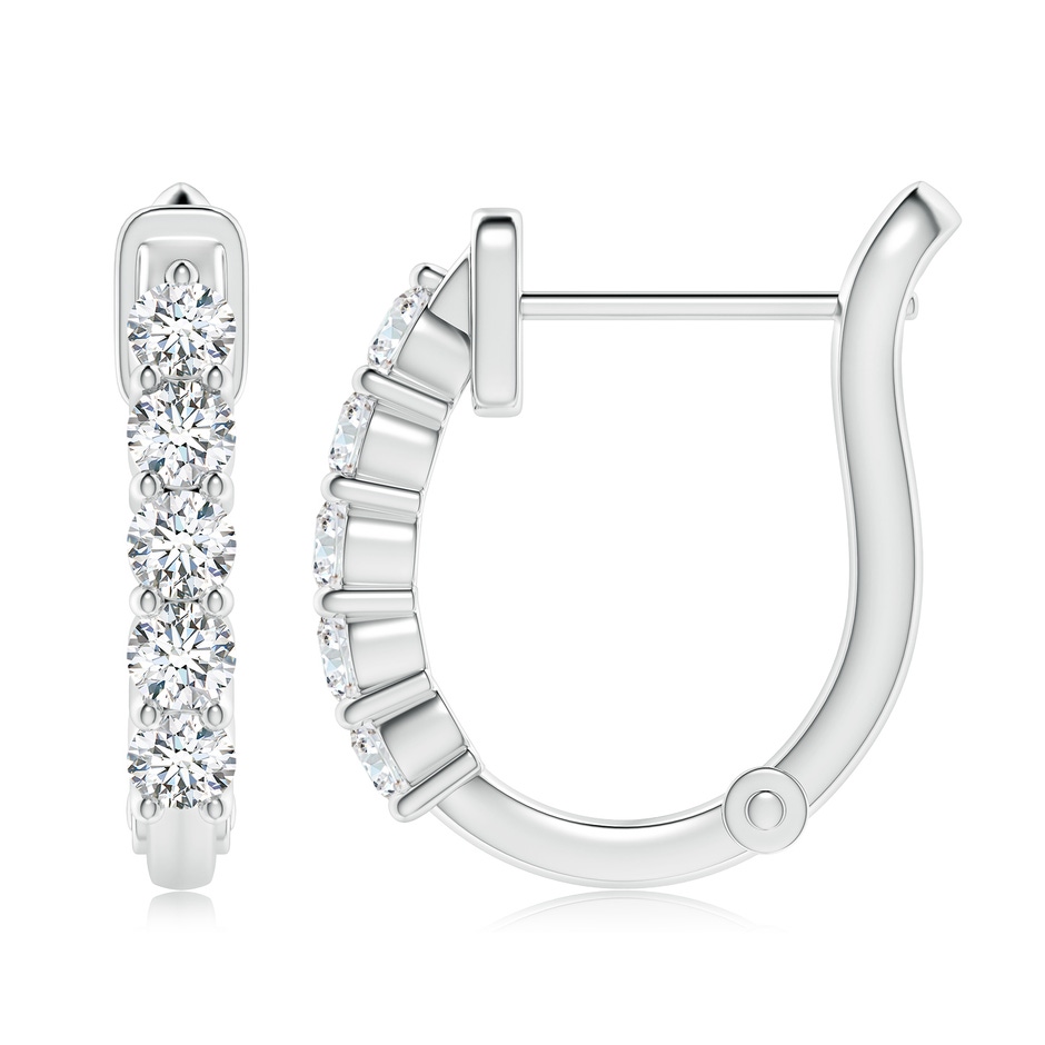 3mm FGVS Lab-Grown Classic Diamond Hinged Hoop Earrings in 18K White Gold side 199