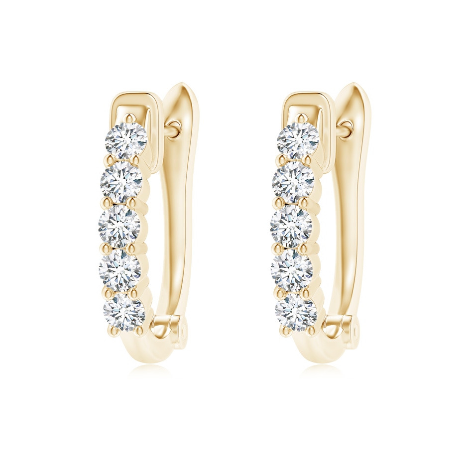 3mm FGVS Lab-Grown Classic Diamond Hinged Hoop Earrings in Yellow Gold 