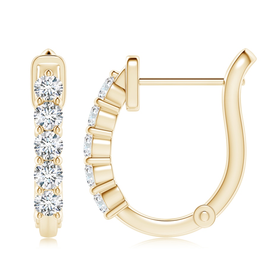 3mm FGVS Lab-Grown Classic Diamond Hinged Hoop Earrings in Yellow Gold side 199