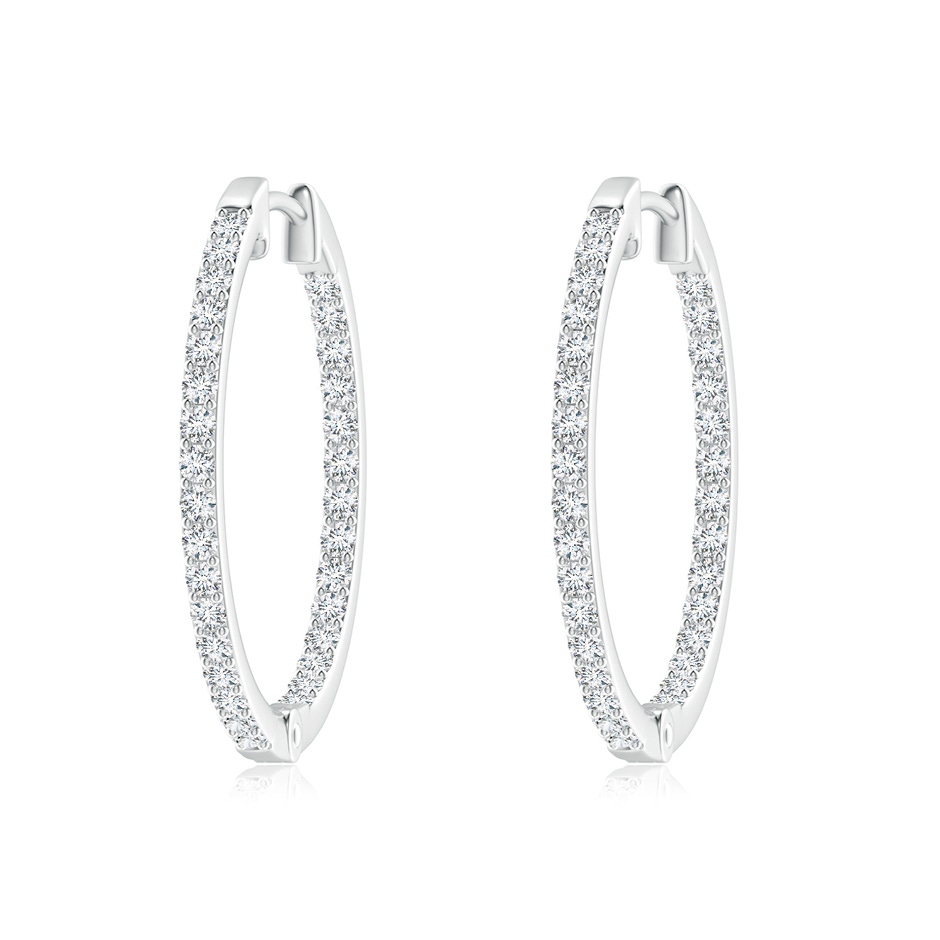 1.55mm FGVS Lab-Grown Inside-Out Diamond Hoop Earrings in 18K White Gold 