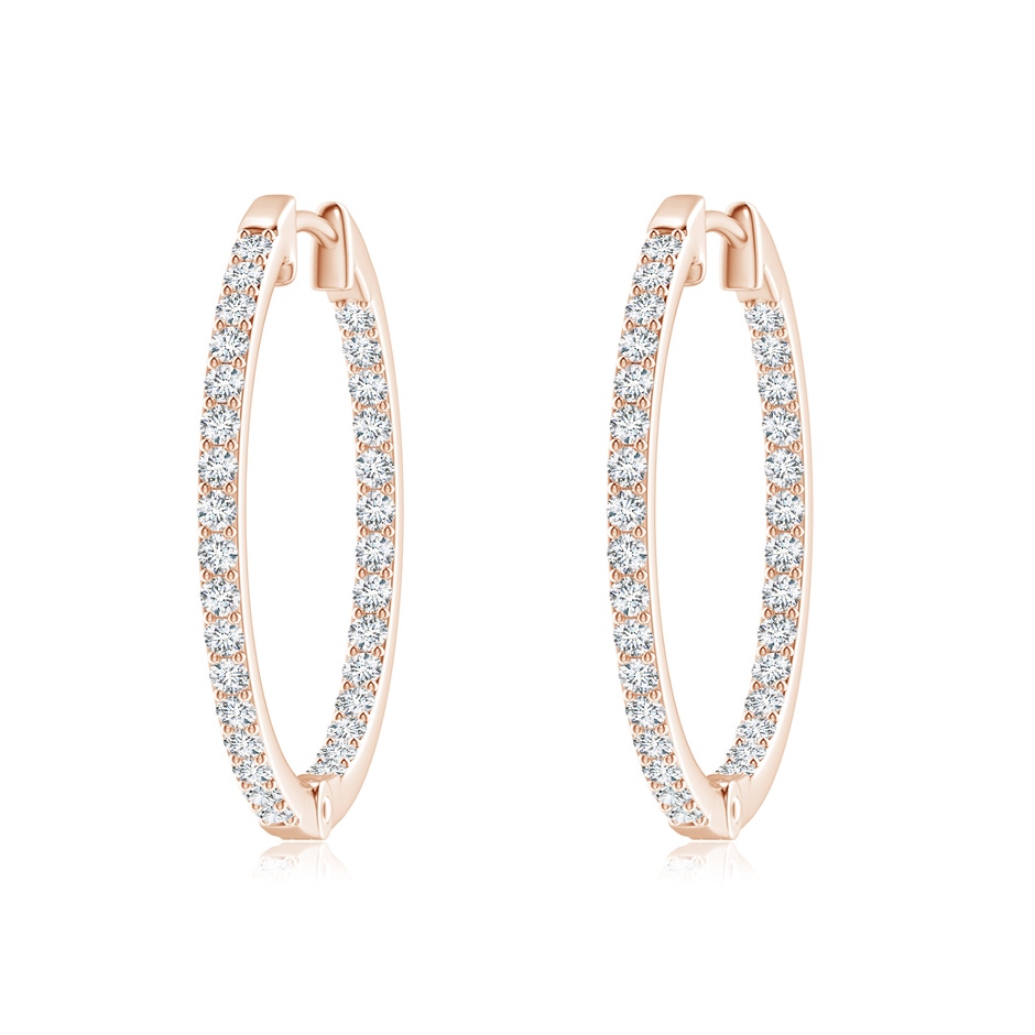 1.55mm FGVS Lab-Grown Inside-Out Diamond Hoop Earrings in Rose Gold 