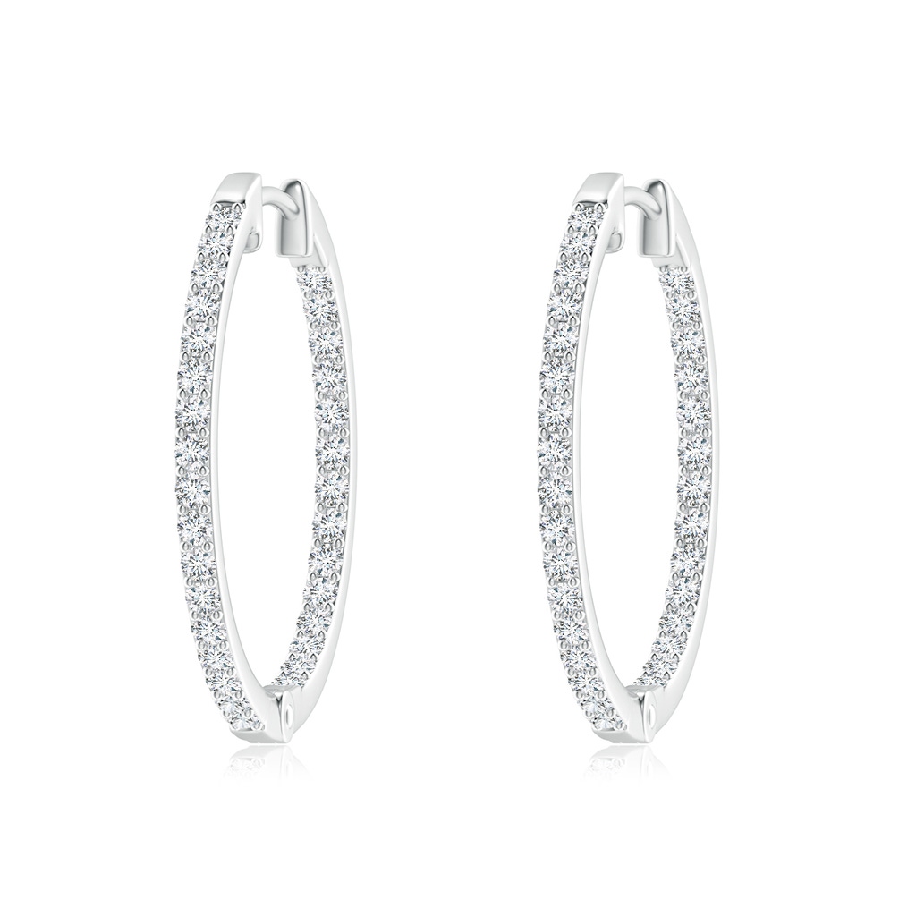 1.55mm FGVS Lab-Grown Inside-Out Diamond Hoop Earrings in White Gold