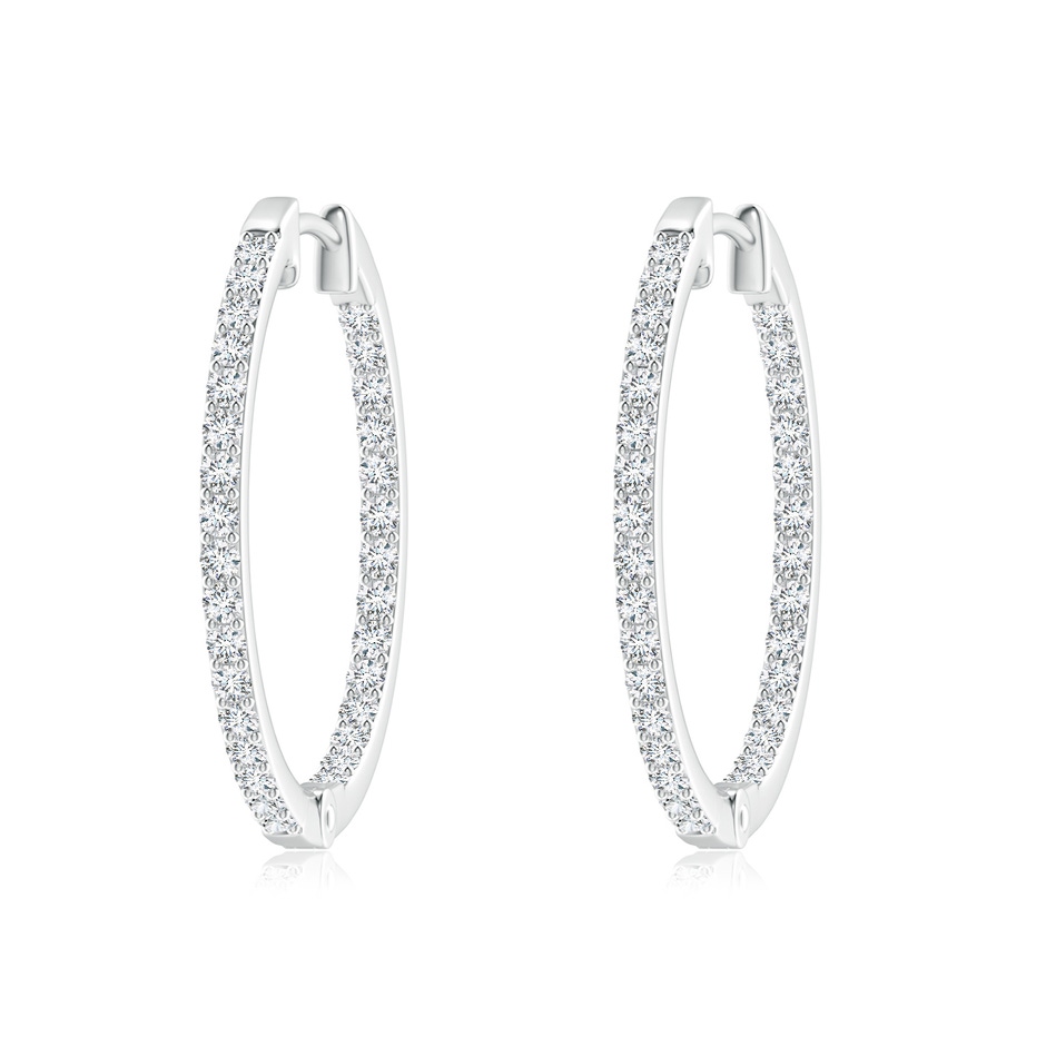 1.55mm FGVS Lab-Grown Inside-Out Diamond Hoop Earrings in White Gold 