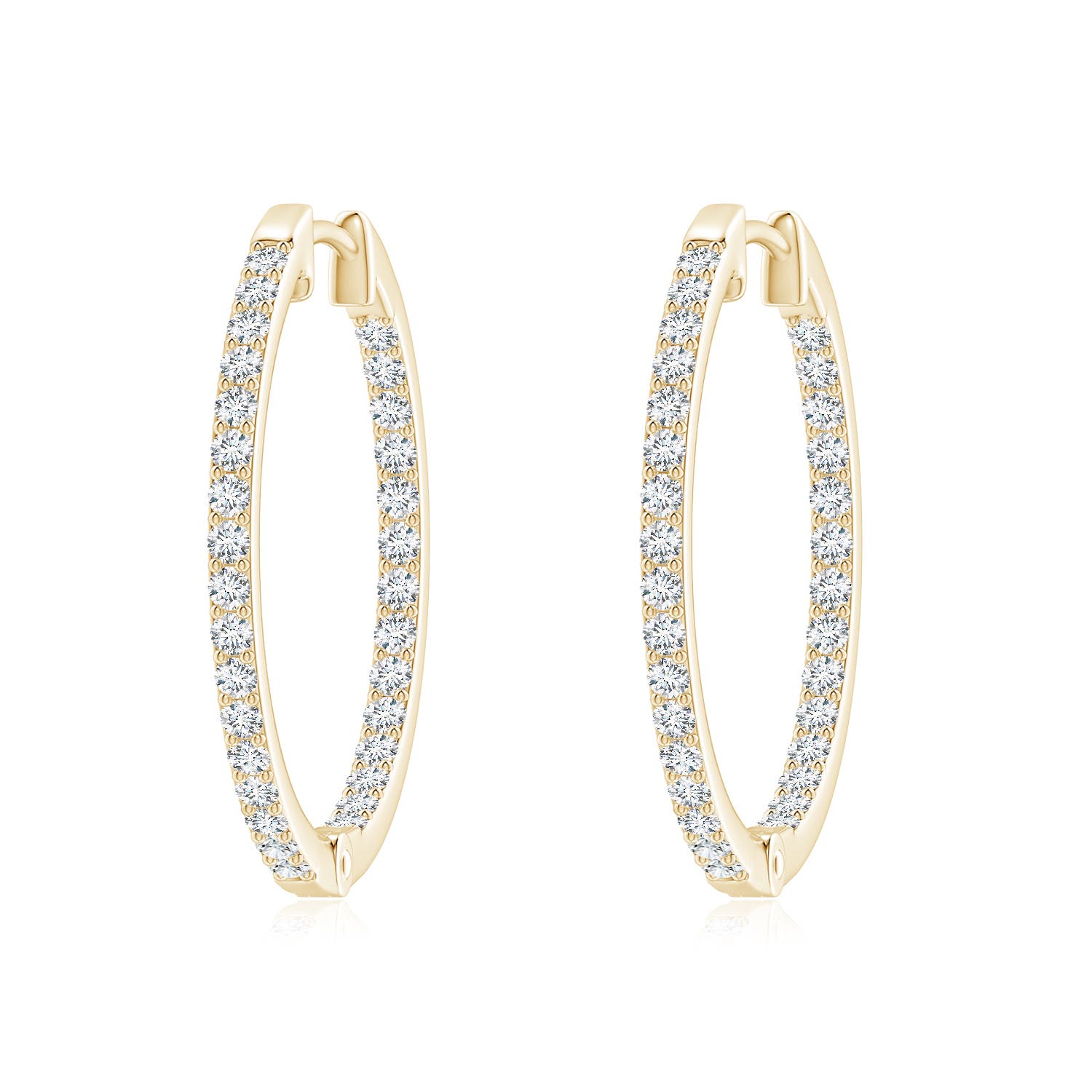 1.95mm FGVS Lab-Grown Inside-Out Diamond Hoop Earrings in 18K Yellow Gold