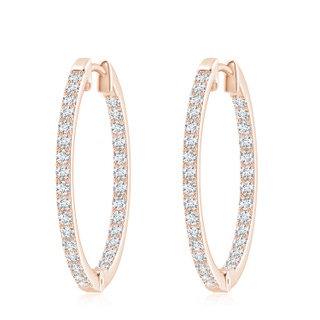 2.25mm FGVS Lab-Grown Inside-Out Diamond Hoop Earrings in 18K Rose Gold