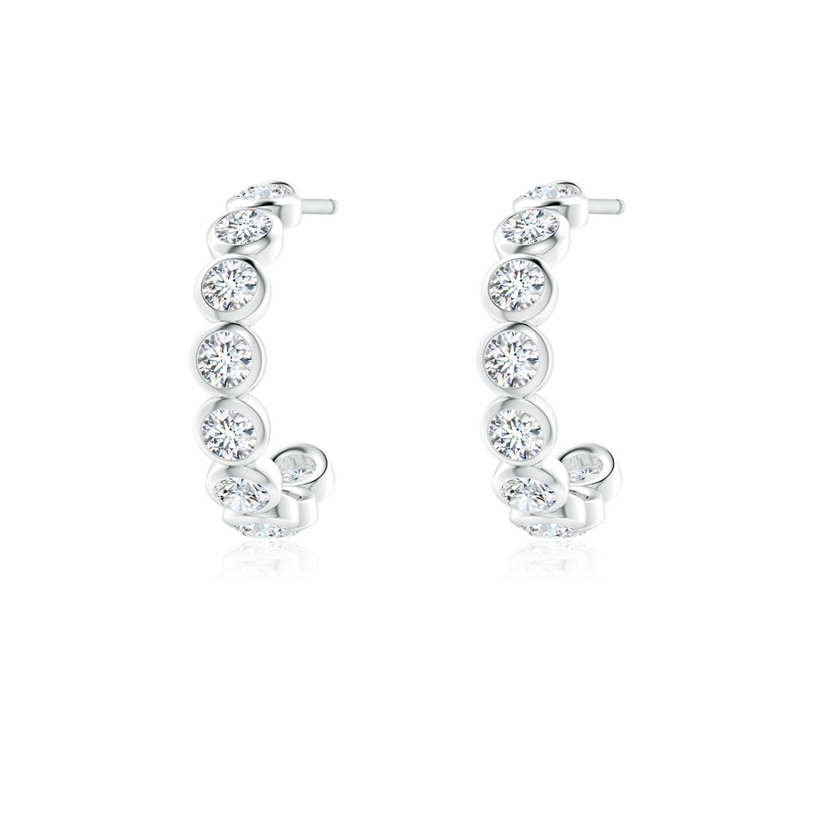 2.4mm FGVS Lab-Grown Bezel-Set Diamond Huggie Hoop Earrings in White Gold side 199