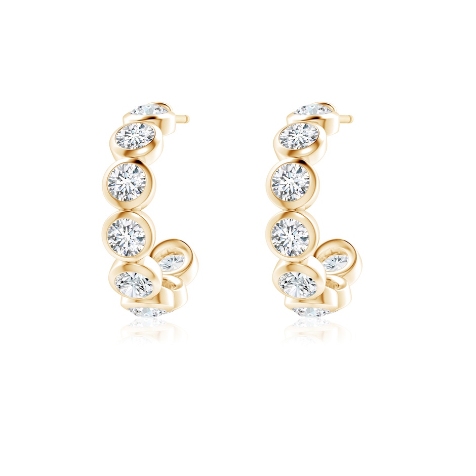 3.2mm FGVS Lab-Grown Bezel-Set Diamond Huggie Hoop Earrings in 18K Yellow Gold side 199