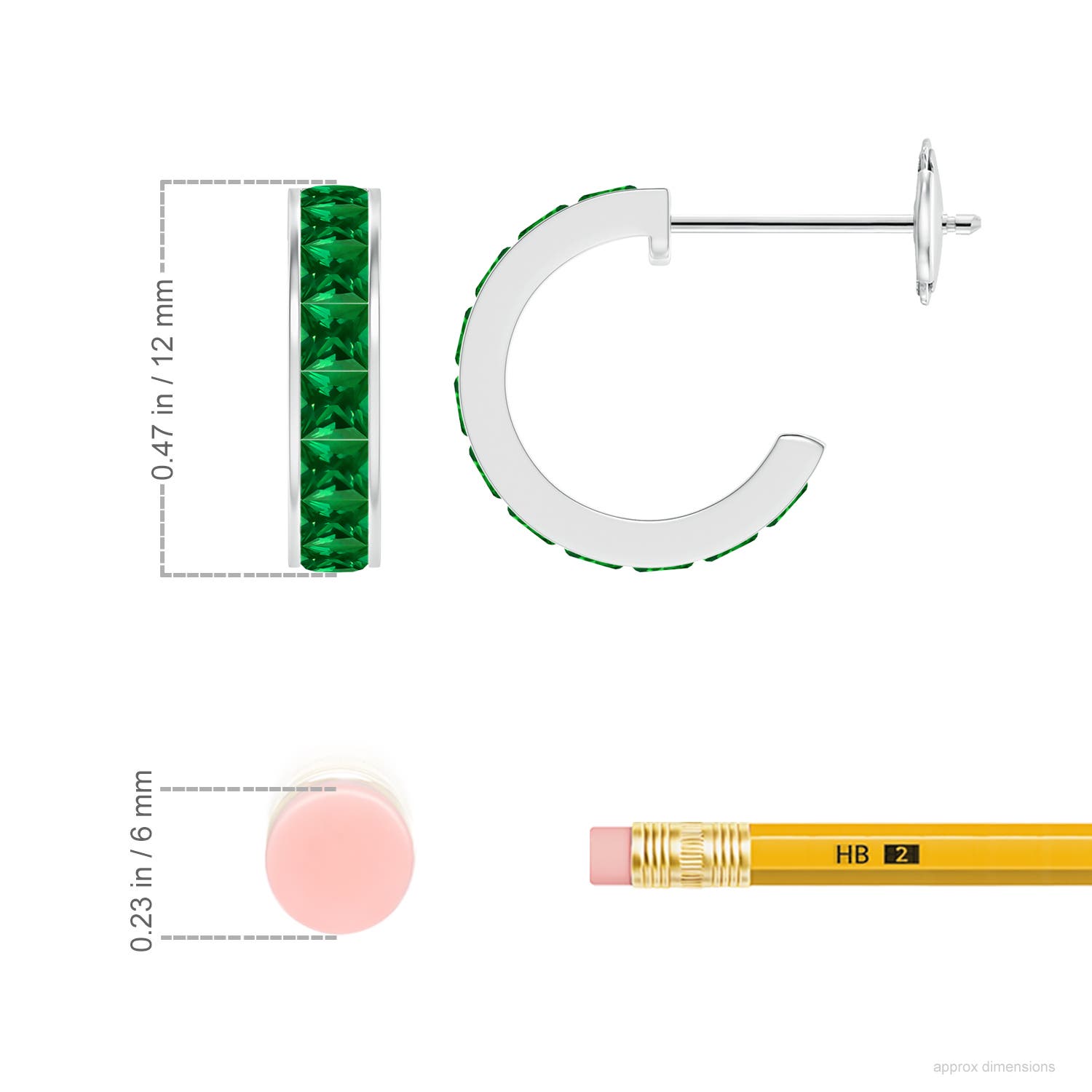 Premium - Lab-Grown Emerald / 0.99 CT / 18 KT White Gold