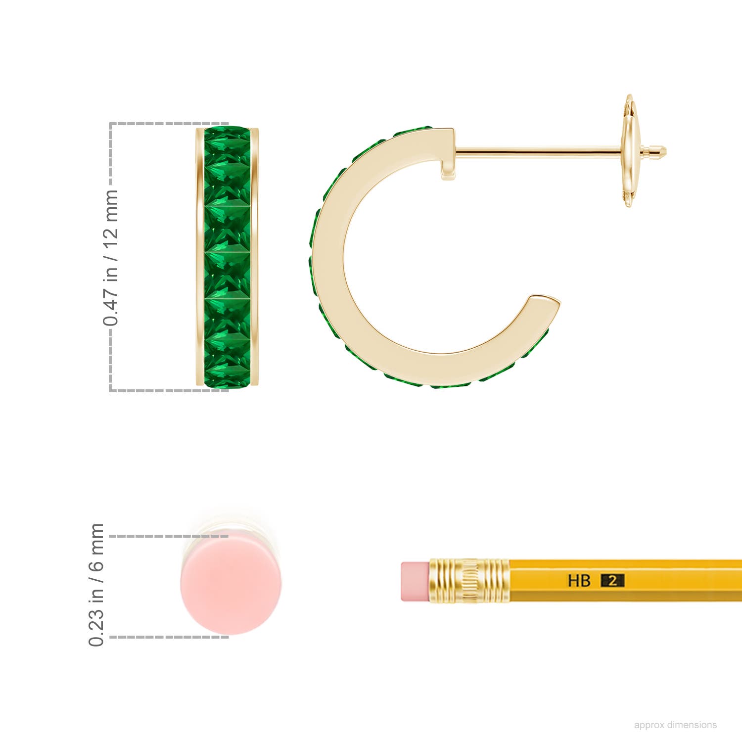 Premium - Lab-Grown Emerald / 0.99 CT / 18 KT Yellow Gold