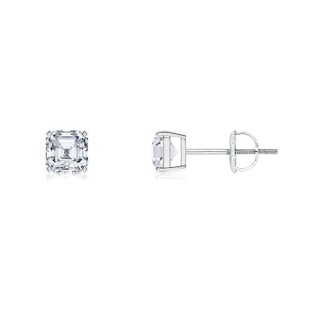 3.5mm FGVS Lab-Grown-Asscher-Cut Diamond Solitaire Stud Earrings in P950 Platinum