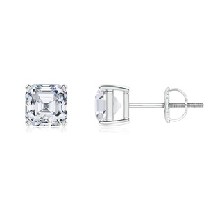 5mm FGVS Lab-Grown-Asscher-Cut Diamond Solitaire Stud Earrings in P950 Platinum