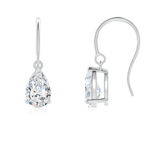 8x5mm FGVS Lab-Grown Pear-Shaped Diamond Solitaire Drop Earrings in P950 Platinum