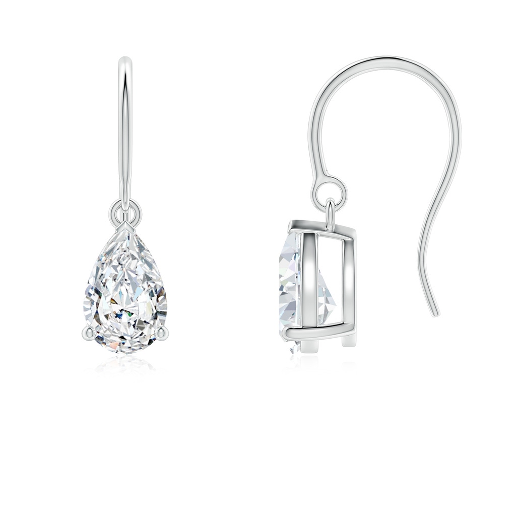 8x5mm FGVS Lab-Grown Pear-Shaped Diamond Solitaire Drop Earrings in White Gold